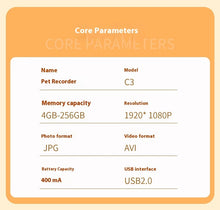 Load image into Gallery viewer, Waterproof Mini Body Camera for Dogs Cats, Outdoor Adventures Pet Camera Cam Smart Collar HD 1080P WiFi App with Video Recording

