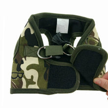 Load image into Gallery viewer, Dog Harness Leash Set Cute Army Small Dog Harness Cats Walking Chest Vest Canvas Pets Puppy Harness For Autumn Winter Spring
