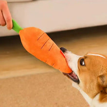 Load image into Gallery viewer, Carrot Dog Puzzle Toys Carrot Shape Dog Squeak Toys Stress Relief Dog Toys Stuffed Plush Puppy Toys For Small Medium And Large
