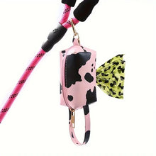 Load image into Gallery viewer, Dog Poop Bag Dispenser Leopard Pattern Dog Poop Bag Holder PU Leather Bags for Dogs Walking Litter Bags Dispenser Pet Supplies
