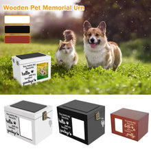 Load image into Gallery viewer, Wood Pet Memorial Urn DogCremation Urn with Photo Frame Key and Lock Personalized Pet Keepsake Memory Box for Dog or Cat Ashes
