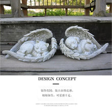 Load image into Gallery viewer, Pet Dog Cat Tombstone Personalized Memorial Stone Resin Statue Creative Angel Dog Cat Ornament Pet Tombstone Memorial Stone
