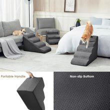 Load image into Gallery viewer, Curved Dog Stairs Ramp for High Beds , Dog Steps for Small Dogs and Cats, Pet Stairs for High Bed Climbing, Non-Slip Balanced
