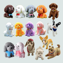 Load image into Gallery viewer, 4pcs Dog Teddy Puppy Miniature Figurine Cartoon Stand Walk Sit DIY Accessories Doll House Decoration Simulation animal model toy
