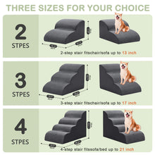 Load image into Gallery viewer, Curved Dog Stairs Ramp for High Beds 19.7&quot; H, 4-Step Dog Steps for Small Dogs and Cats, Pet Stairs for High Bed Climbing, Grey
