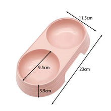 Load image into Gallery viewer, Pet Double Bowl Dogs and Cats Feed in Double Bowls Macaron Plastic Feeding Bowl Pet Supplies Cat Accessories Cat Products Cat Fo
