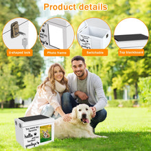 Load image into Gallery viewer, Wood Pet Memorial Urn DogCremation Urn with Photo Frame Key and Lock Personalized Pet Keepsake Memory Box for Dog or Cat Ashes
