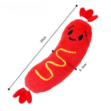 Load image into Gallery viewer, Dog Sound Plush Toy Hot Dog Chewing Toy Pet Grinding Teeth Squeaky Plush Toy Puppy Bite-resistant Interactive Chew Toy ﻿
