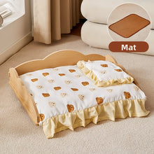 Load image into Gallery viewer, Wooden Dog Bed Four Seasons Universal Teddy Small Dog Summer Special Bed Suspended Off-the-und Pet Wood Bed
