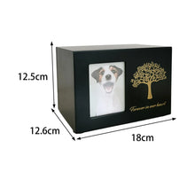 Load image into Gallery viewer, Wooden Pet Cremation Urn Dogs Cat Ashes Keepsake Box with Photo Frame Dog Memorials Urn Case Small Animal Supplies
