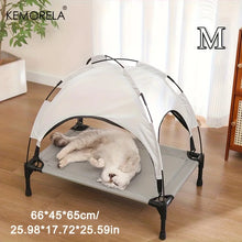 Load image into Gallery viewer, Large Elevated Dog Bed for Medium/Small Dogs with Detachable Canopy Portable Indoor/Outdoor Pet Cot for Camping/Beach
