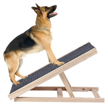 Load image into Gallery viewer, Pet Dog Ramp Ladder Natural Pine Wooden Lightweight Folding Anti-skid Adjustable 2 Height Climbing Ladder
