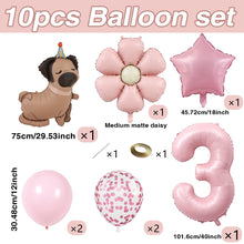 Load image into Gallery viewer, 1 set of dog pet themed birthday balloon decoration set, daisy, husky, spotted dog, sausage, dog, bago, aluminum foil balloon
