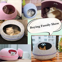 Load image into Gallery viewer, Cat Bed Detachable Natural felt Cat Bed Breathable Cat Cave Dark Gray Cat Bed House With Cushion for Pets Cats Pet Accessories
