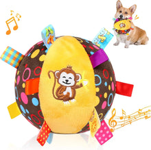 Load image into Gallery viewer, Dog Interactive Sound-Making Ball Toys With Labels, Soft-Filled Puppy Toys, Built-In Bells, Dog Chewing Toys
