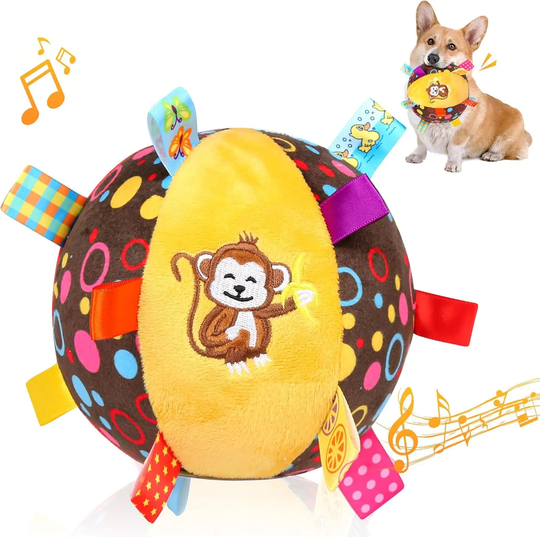 Dog Interactive Sound-Making Ball Toys With Labels, Soft-Filled Puppy Toys, Built-In Bells, Dog Chewing Toys