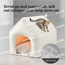 Load image into Gallery viewer, Soft and Warm Half-enclosed Dog House for Winter with Sense of Security and Protection From Cold for Small Pets
