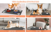 Load image into Gallery viewer, Pet Feeding Mat-Absorbent Pet Placemat for Food and Water Bowl, with Waterproof Rubber Backing, Quick Dry Water Mat for Dog Cat
