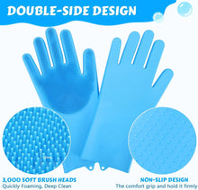 Load image into Gallery viewer, Pet Grooming Gloves Dog Cat Bathing Cleaning Glove Shampoo Scrubber Clean Soft Silicone Hair Removal Glove Hand Skin Protection
