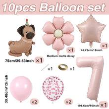 Load image into Gallery viewer, 1 set of dog pet themed birthday balloon decoration set, daisy, husky, spotted dog, sausage, dog, bago, aluminum foil balloon
