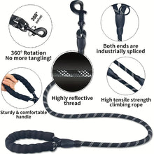 Load image into Gallery viewer, Reflective Dog Leash With Comfortable Padded Handle - Double Heavy Duty Traction Rope For Strong Dogs - Enhance Safety And Contr
