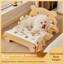 Load image into Gallery viewer, Wooden Dog Bed Four Seasons Universal Teddy Small Dog Summer Special Bed Suspended Off-the-und Pet Wood Bed
