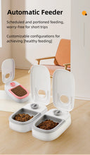 Load image into Gallery viewer, Pet Automatic Feeder Timed Quantification Separate Bowls for Dry Wet Feeding Easy to Clean Short-distance Travel Home Use
