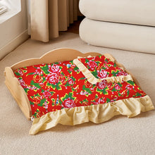 Load image into Gallery viewer, Wooden Dog Bed Four Seasons Universal Teddy Small Dog Summer Special Bed Suspended Off-the-und Pet Wood Bed
