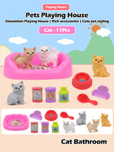 Load image into Gallery viewer, Mini doll pet accessory set, children&#39;s playhouse toy pet set, cat and dog bath, park, scene set, birthday and Christmas gifts

