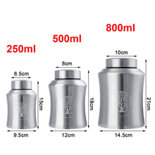 Load image into Gallery viewer, 250/500/800ml Pet Memorial Urn Cremation Mini Urns for Pet/ Human Ashes Casket Funeral Stainless Steel Cremation Storage Jar
