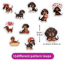 Load image into Gallery viewer, 500PCS Cute Sausage Dog Style Reward Stickers 10 pieces 2.5cm/1.0-inch Dog Learning Reward Set Party Gift Stamps

