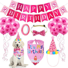 Load image into Gallery viewer, Dog Birthday Party Supplies Birthday Bandana Set with Birthday Hat Scarf Birthday Banner Balloons Party Decorations Supplies
