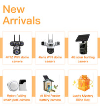 Load image into Gallery viewer, 3MP Full HD Automatic AI Smart Security PTZ CCTV Camera Feeder for Multi-Pets Cat/Dog Indoor Battery &amp; Network Food Dispenser
