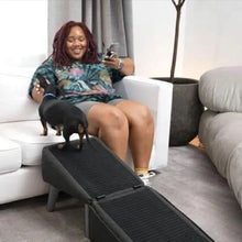 Load image into Gallery viewer, Dog Ramp For Bed Foldable Dog Vehicle Stairs Footrest Stool For Small Breed Animal Multi-functional Non-Slip Vehicle Safety Ramp
