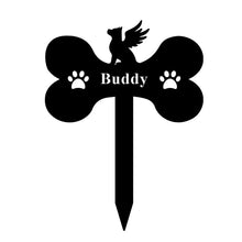 Load image into Gallery viewer, Dog Tombstone Card Dog Bone Shape Garden Metal Flower Garden Decoration For Pet Memorial Dog Memorial Deceased Pet Souvenir
