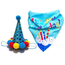 Load image into Gallery viewer, Dog Birthday Party Supplies Birthday Bandana Set with Birthday Hat Scarf Birthday Banner Balloons Party Decorations Supplies
