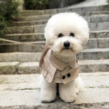 Load image into Gallery viewer, Fashion British Style Dog Cloak Windbreaker CorgiFrench Bulldog Pet Dog Bib Pet Clothing Cape Pets Costume Trench For Small Dog

