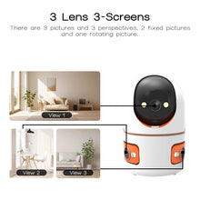 Load image into Gallery viewer, 15MP Security WIFI Camera Three Screen Pan&amp;Tilt PTZ Cameras Baby Pet Monitor Human Tracking Two-way Audio Color Night Vision Cam
