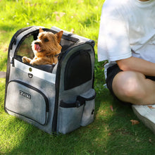 Load image into Gallery viewer, Dog Carrier Bag Pet Double Shoulder Backpack Sturdy Frame Breathable Foldable Dog Double Doors Bag Fits 20 lbs Pets Travel Set
