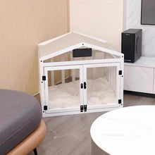 Load image into Gallery viewer, Solid Wood Luxury Dog House Indoor Pet House Removable Washable Dog Fence Double Door Dog Cage Portable Waterproof Pet Bed

