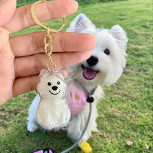 Load image into Gallery viewer, Adorable Dog Shaped Memorial Pendant Creative Dog/Cat Storage Keepsake Keychain Handmade DIY Pet Souvenirs Gift for Pet Lovers
