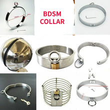 Load image into Gallery viewer, Stainless Steel Collar Lockable Dog Slave Neck Collar Metal Choker Headgear Restraint BDSM Cosplay Adult Toys Sex Toy for Man
