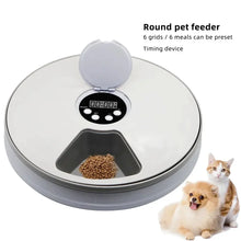Load image into Gallery viewer, Round Automatic Cat &amp; Dog Feeder 6 Grids 6 Meals Timing 24H Electric Dry Food Dispenser Practical Automatic Pet Feeding Supplies
