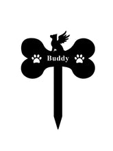 Load image into Gallery viewer, Dog Tombstone Card Dog Bone Shape Garden Metal Flower Garden Decoration For Pet Memorial Dog Memorial Deceased Pet Souvenir
