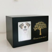 Load image into Gallery viewer, Wooden Pet Cremation Urn Dogs Cat Ashes Keepsake Box with Photo Frame Dog Memorials Urn Case Small Animal Supplies
