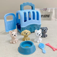 Load image into Gallery viewer, Cute Dog Pet Basket Family Toys Dog Doll Set Dog Cage Toys Scene Playing Toys Christmas Decoration Kids Pretend Play Gifts

