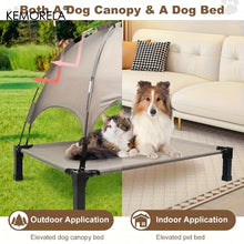Load image into Gallery viewer, Large Elevated Dog Bed for Medium/Small Dogs with Detachable Canopy Portable Indoor/Outdoor Pet Cot for Camping/Beach
