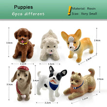 Load image into Gallery viewer, 4pcs Dog Teddy Puppy Miniature Figurine Cartoon Stand Walk Sit DIY Accessories Doll House Decoration Simulation animal model toy
