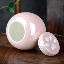 Load image into Gallery viewer, Pet Footprint Memorial Urn, Ceramic Sealed Storage Tank, Simple Ashes, White, Pink, Dog, Cat Memorial Ashes Storage
