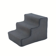 Load image into Gallery viewer, 4-Step Pet Stairs for Small &amp; Medium Dogs - Non-Slip Foam Ramp with Removable Cover, Ergonomic Pet Ladder for High Beds
